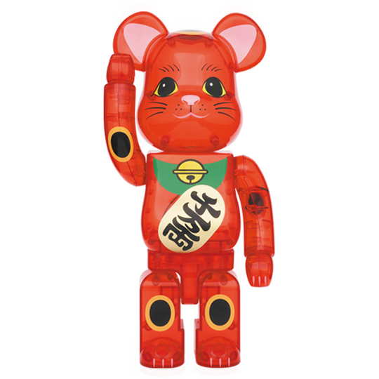 BE@RBRICK Manekineko Plum Transparent 400%