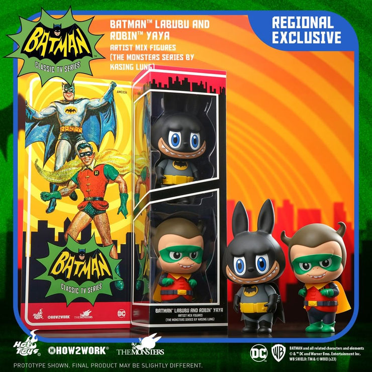 AMC036 - Batman (1966) - Batman Labubu & Robin Yaya Artist Mix Figures (The Monsters Series by Kasing Lung)