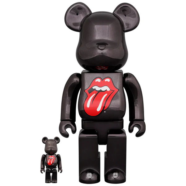 BE@RBRICK The Rolling Stones Lips & Tongue Black Chrome Ver. 100