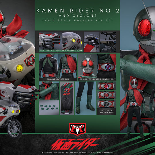 [Pre-Order] TMS149 - Kamen Rider - 1/6th scale Kamen Rider No. 2 and Cyclone Collectible Set