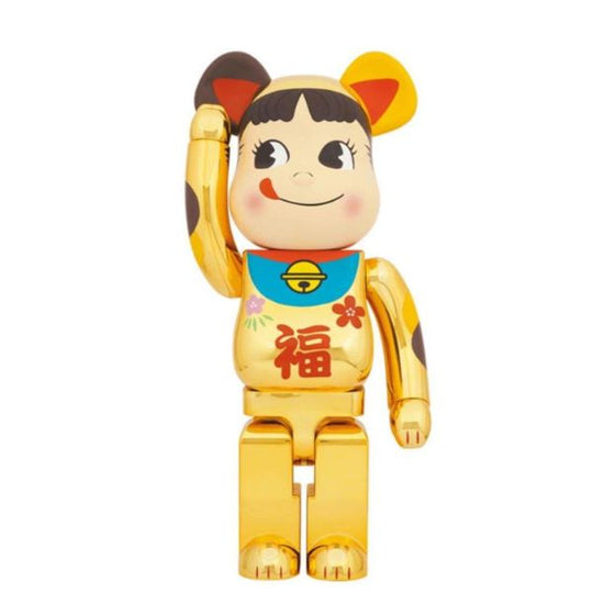 BE@RBRICK Manekineko Peko-chan Fuku Gold Plated 1000% (ASK)